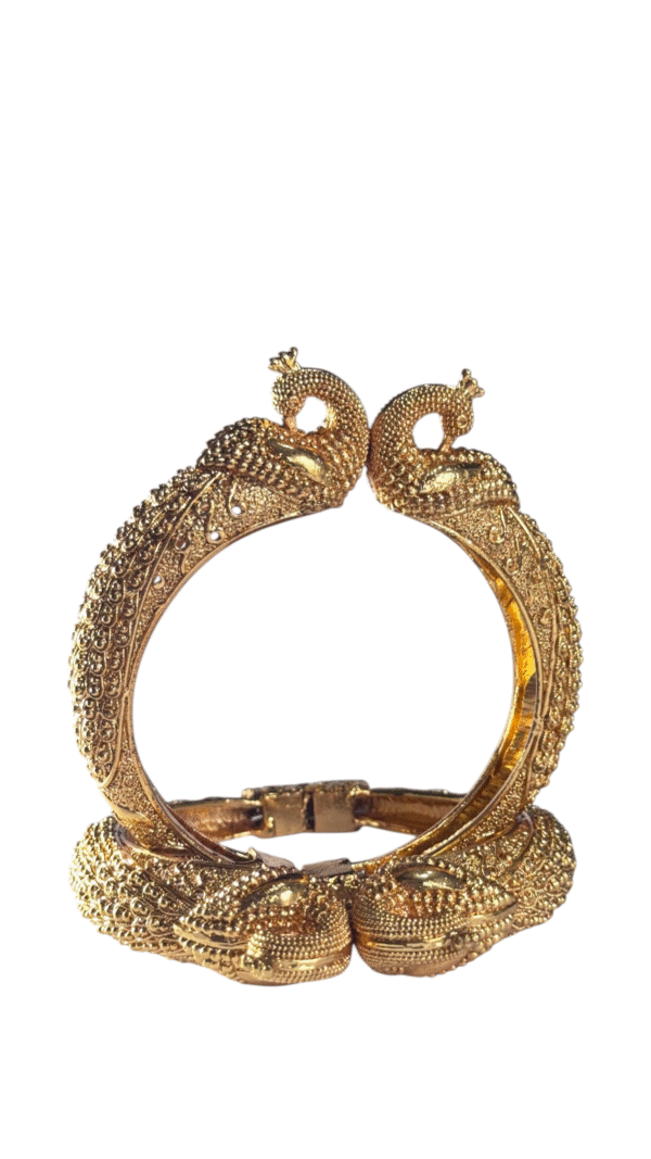 The Royal Peacock Kada Set  (Adjustable Size)
