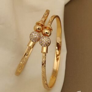Designer Gold Tone Kada Bangles (Free Size)