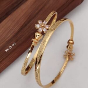 Designer Gold Tone Kada Bangles (Free Size)