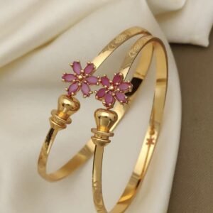 Designer Gold Tone Kada Bangles ( Free Size)
