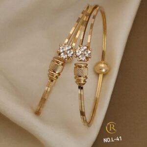 Designer Gold Tone Kada Bangles (Free Size)