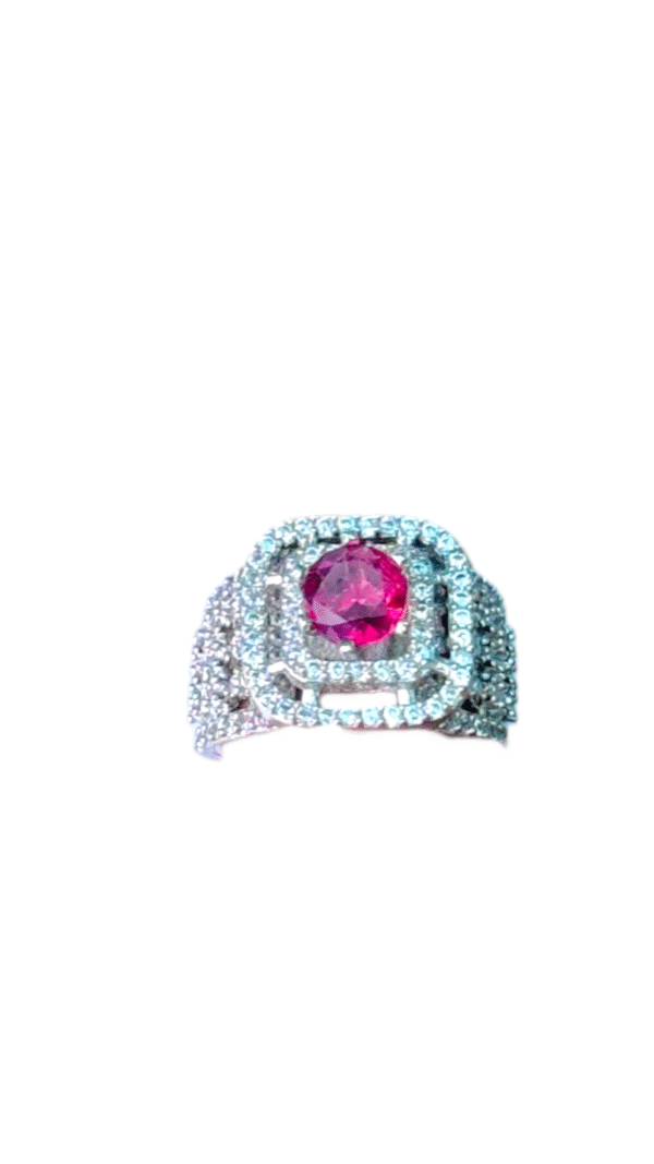 Ruby & Diamond Elegance Ring (Adjustable Size) - Image 4