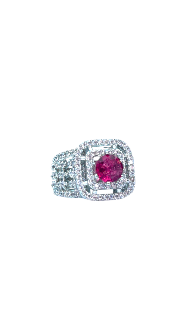 Ruby & Diamond Elegance Ring (Adjustable Size) - Image 3