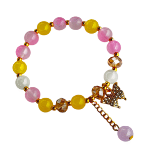 Sparkling Butterfly Dangle Multi colour Bracelet (Free Size)
