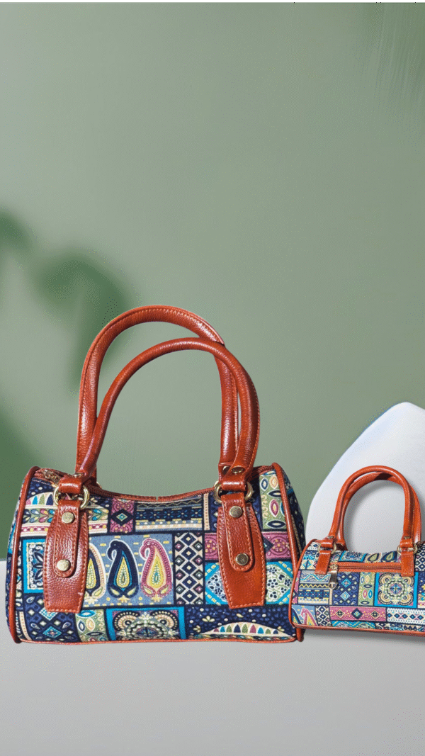 Multicolor Patchwork Print Handbag 👜 - Image 2