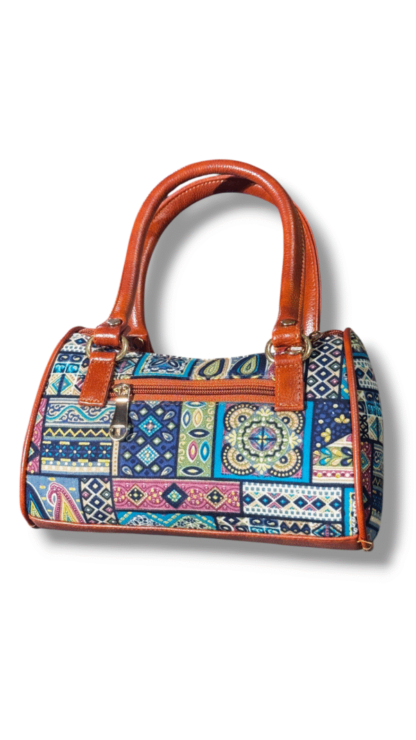 Multicolor Patchwork Print Handbag 👜 - Image 4