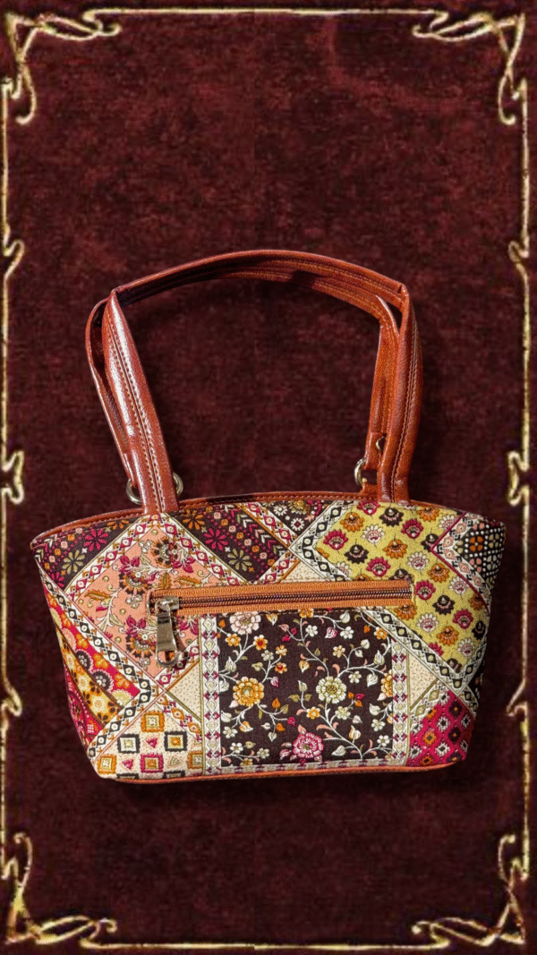 Multicolor Patchwork Print Handbag 👜 - Image 2